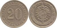 Deutschland 20 Pfennig Fehlprägung 20 Pfennig 1888 D J 006 doppelt geprägt -