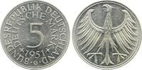 Deutschland 5 DM 5 DM 1951 G vz/st J 387 Erstabschlag Doppelsenkung -