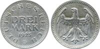 Deutschland 3 Mark 3 Reichsmark J 312 1925 D Kursmünze f.vz -