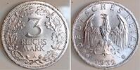 Deutschland 3 Reichsmark 3 Reichsmark 1932 A J 349 prfr ! TOP -