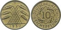 Deutschland 10 Pfennig 10 Reichspfennig 1930 G ss+ J 317 -
