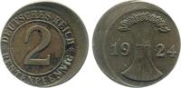 Deutschland 2 Pfennig Fehlprägung 2 Pfennig 1924 E J 307 dezentriert geprägt -