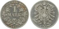 Deutschland 1 Mark 1 Mark 1877 B J 009 s/ss sehr selten Patina -