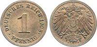 Deutschland 1 Pfennig Variante 1 Pfennig 1908 J Punkt am 8 J 010 -