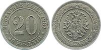 Deutschland 20 Pfennig 20 Pfennig 1887 G stempelglanz fein Archiv Franquinet -