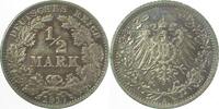 Deutschland 1/2 Mark 1/2 Mark 1917 A vz/stgl geschwärzt J 016 -
