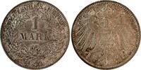 Deutschland  1 Mark 1899 G prfr/stgl!, alte leicht gräuliche Patina prägefrisch / stempelglanz