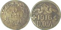 Deutschland  5 Heller Deutsch Ostafrika 1916T J JN723 Stempelriss sehr schön