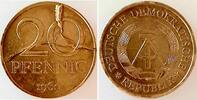 20Pfennig 1969 Deutschland 20 Pfennig 1969 DDR, mit total verrissenen Stempel geprägt ss/vz