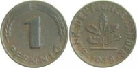 Deutschland 1 Pfennig Fehlprägung 1 Pfennig 1948 G Unikat Wertzahl doppelt -