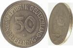 Deutschland 50 Pfennig Fehlprägung 50 Pfennig 1950G leicht dezentriert tlws o Rand -