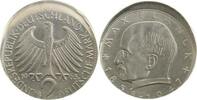 Deutschland 2 DM Fehlprägung 2 M 1963 G Max Planck D10 dezentriert -