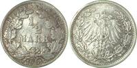 Deutschland 1/2 Mark Variante1/2 Mark offene 8 & Lichtenrader Prägung 1918 F -
