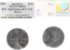 Bolivien 1 Boliviano Fehlprägung Bolivien 1 Boliviano 2008 2 x geprägt MS64 -