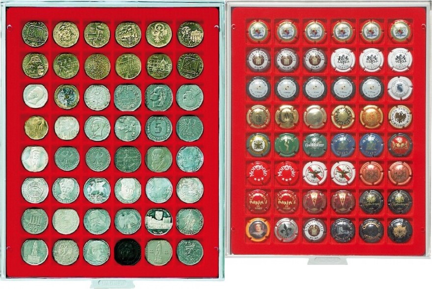 Caja De Almacenamiento De Monedas De Madera Con 30 Cápsulas Transparentes - Organizador Y Protector Para Coleccionistas