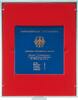 Velourseinlage, hellrot, mit einem quadratischen Fach für ein original eingeschweißtes 10 DM-Gedenkmünzen-Set PP -