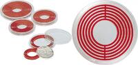 LINDNER Münzbox-Kapsel klein 16 - 39 mm Ø rotes Inlett, 10er Packung