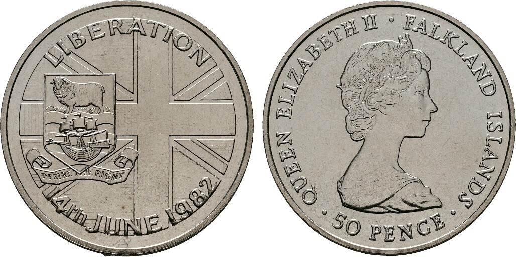 FALKLAND INSELN 50 Pence 1982 Elisabeth II Seit 1952 Stempelglanz