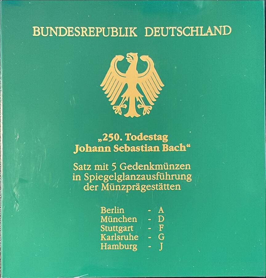 BUNDESREPUBLIK DEUTSCHLAND 5 X 10 DM 2000 A D F G J Polierte Platte bundesrepublik-deutschland-5-x-10-dm-2000-a-d-f-g-j-polierte-platte
