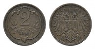 KAISERREICH ÖSTERREICH Ku.-2 Filler Franz Josef I., 1848-1916.