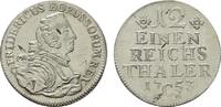 BRANDENBURG-PREUSSEN 1/12 Taler 1753, C-Kleve. Friedrich II., der Große, 1740-1786. Vorzüglich.