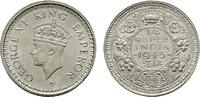 INDIEN 1/4 Rupee 1943. George VI., 1936-1947. Vorzüglich-stempelglanz.