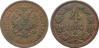 KAISERREICH ÖSTERREICH Ku.-4 Kreuzer Franz Josef I., 1848-1916.