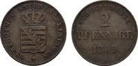 SACHSEN Ku.-2 Pfennig Georg II., 1866-1914.