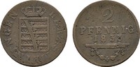 SACHSEN Ku.-2 Pfennig Bernhard Erich Freund, 1803-1866.