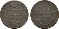 SACHSEN Ku.-3 Pfennig Ernst I., 1806-1826. -