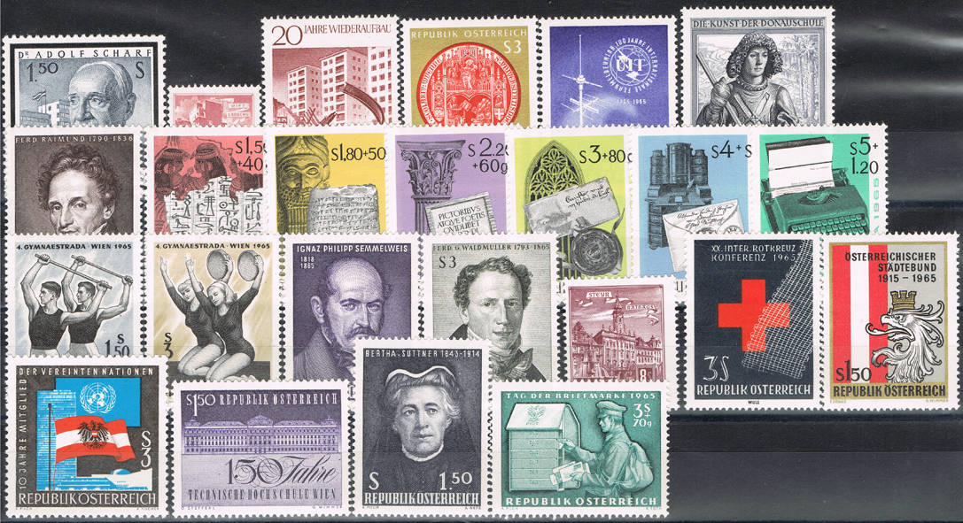 Österreich, Jahrgang 1965 komplett, Postfrisch