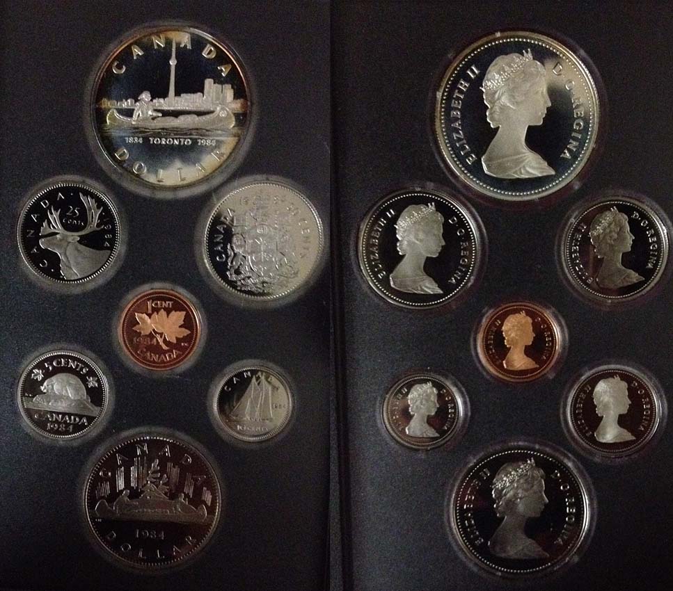 3,91 Dollar Kanada Offizieller Kursmünzensatz 1984, Polierte Platte