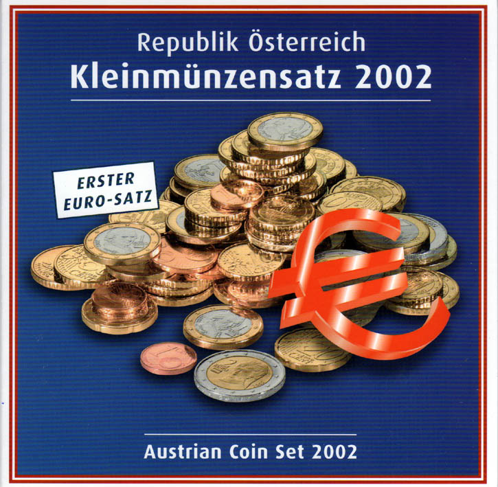 3,88 Offizieller Kursmünzensatz Österreich 2002, 1 Cent bis 2 Euro! stempelglanz