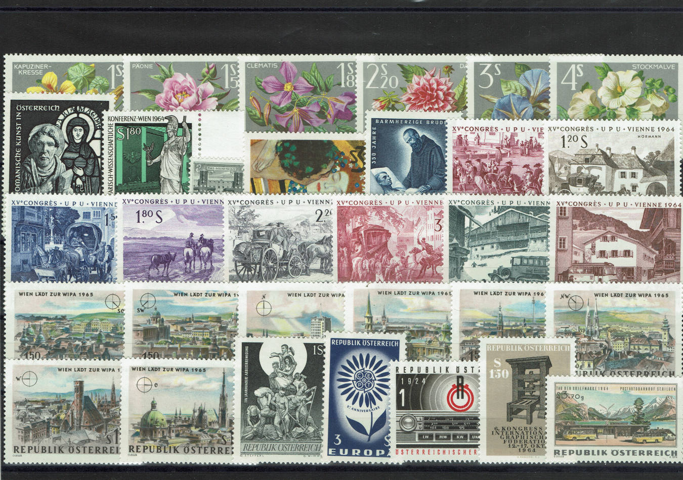 Österreich, Jahrgang 1964 komplett, Postfrisch