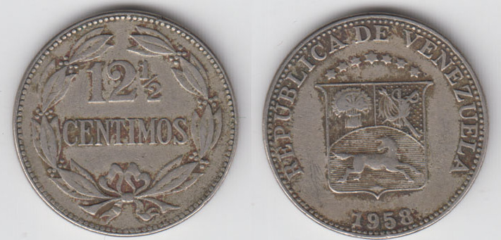 12 2 Centimos Venezuela 1958 12 1 2 Centimos Erhaltung Siehe Scan 12-2-centimos-venezuela-1958-12-1-2-centimos-erhaltung-siehe-scan