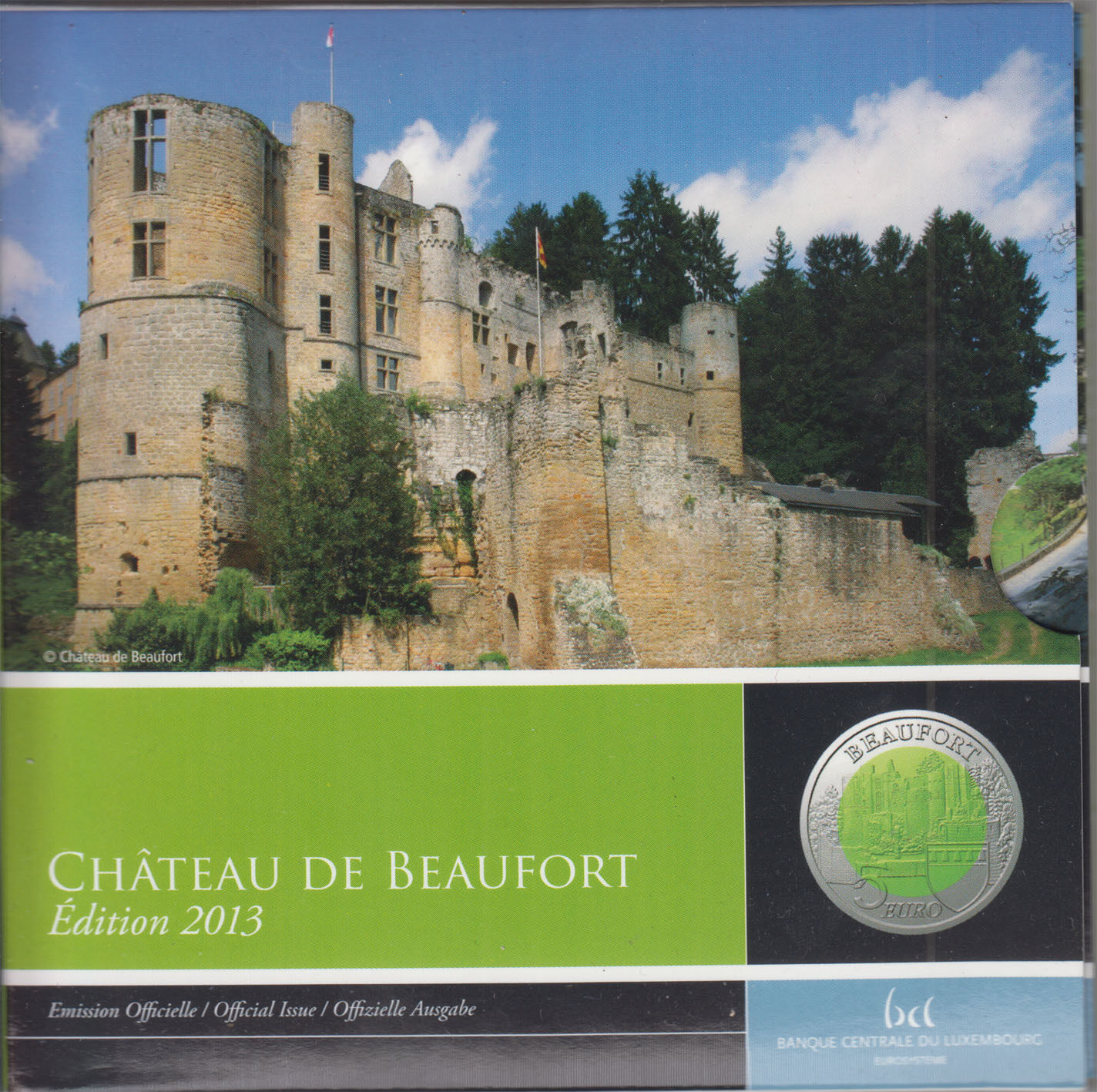 5 euro 5 sondergedenkm nze luxemburg 2013 chateau de beaufort im