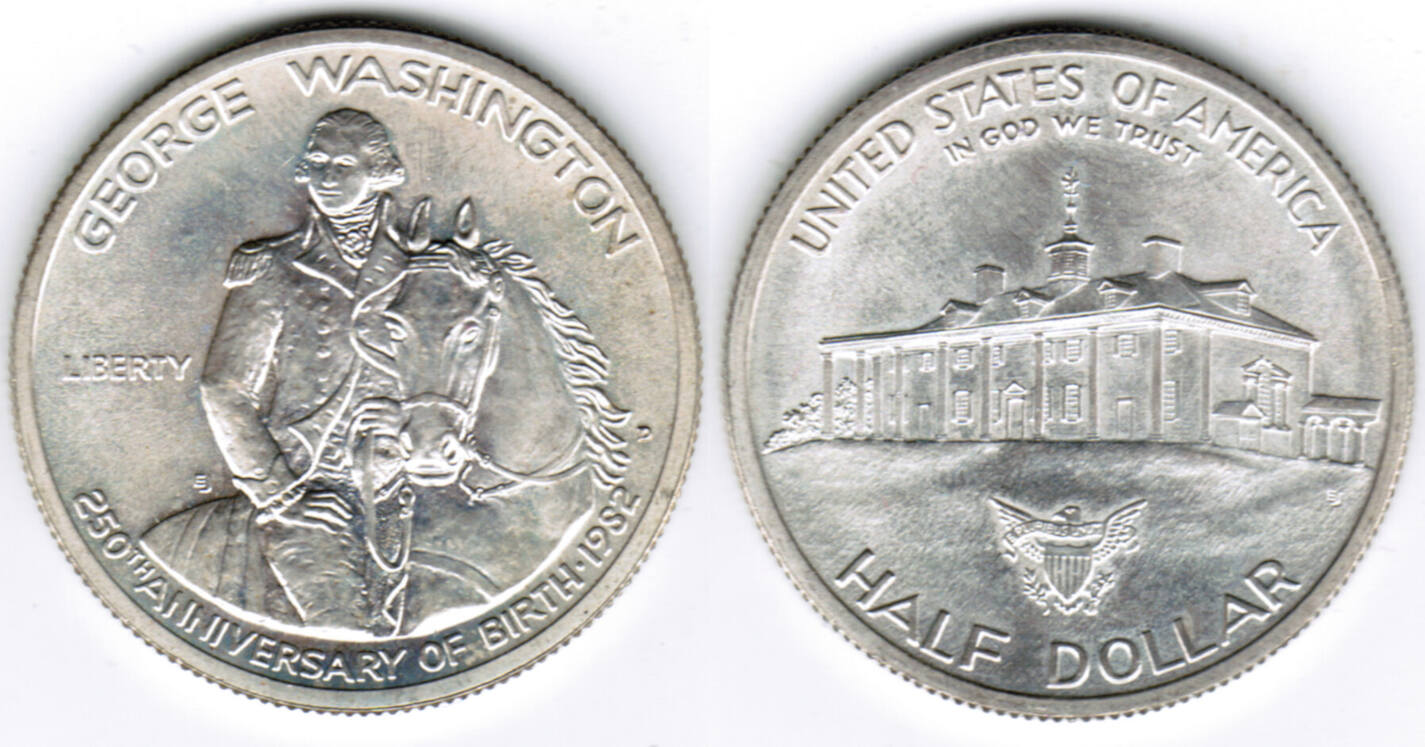 1 2 Dollar USA 1982 Halbdollar Gedenkm nzen George Washington Lose 1-2-dollar-usa-1982-halbdollar-gedenkm-nzen-george-washington-lose