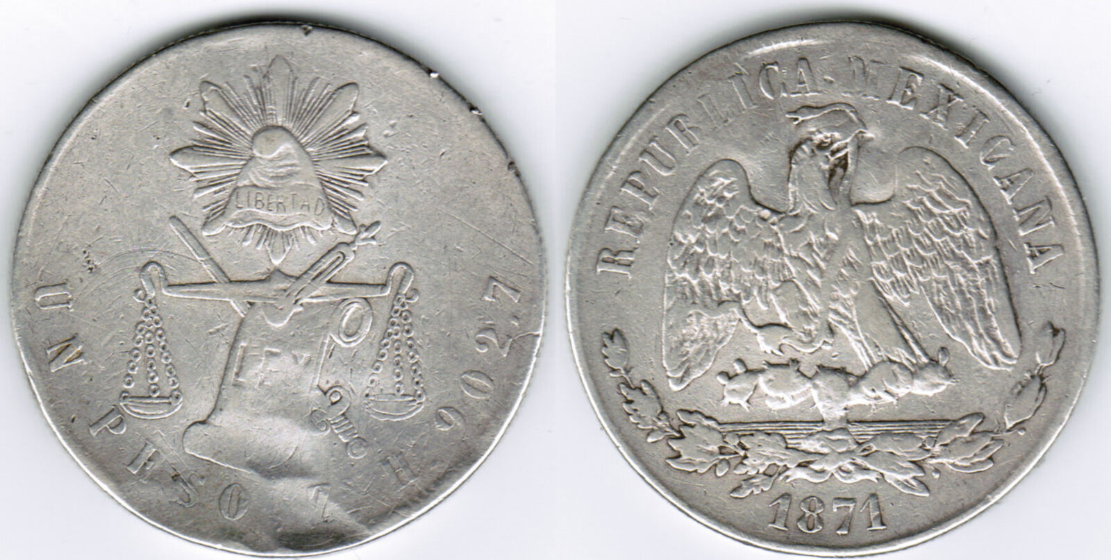 LKTingBax 1914 Mexiko 1-PESO Gedenkmünze – Versilbertes Messing, Handgefertigt, Sammlerstück