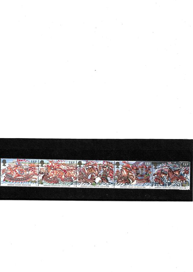 Prophila Briefmarken-Set: Großbritannien Spanische Armada 1988 – 5er-Streifen Postfrisch
