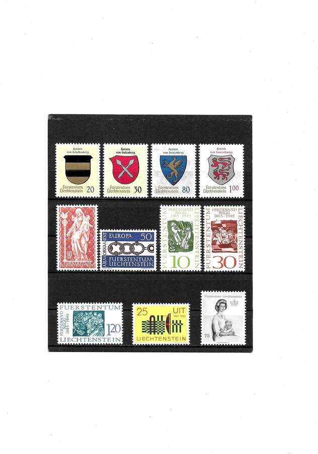 Liechtenstein Kat.Nr. (449 459) Jahrgang 1965 kpl. Kat.Wert 18,70
