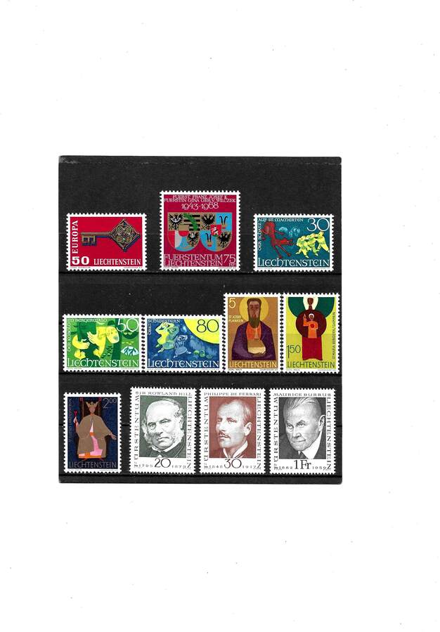 Liechtenstein Kat.Nr. (495 505) Jahrgang 1968 kpl. Kat.Wert 14