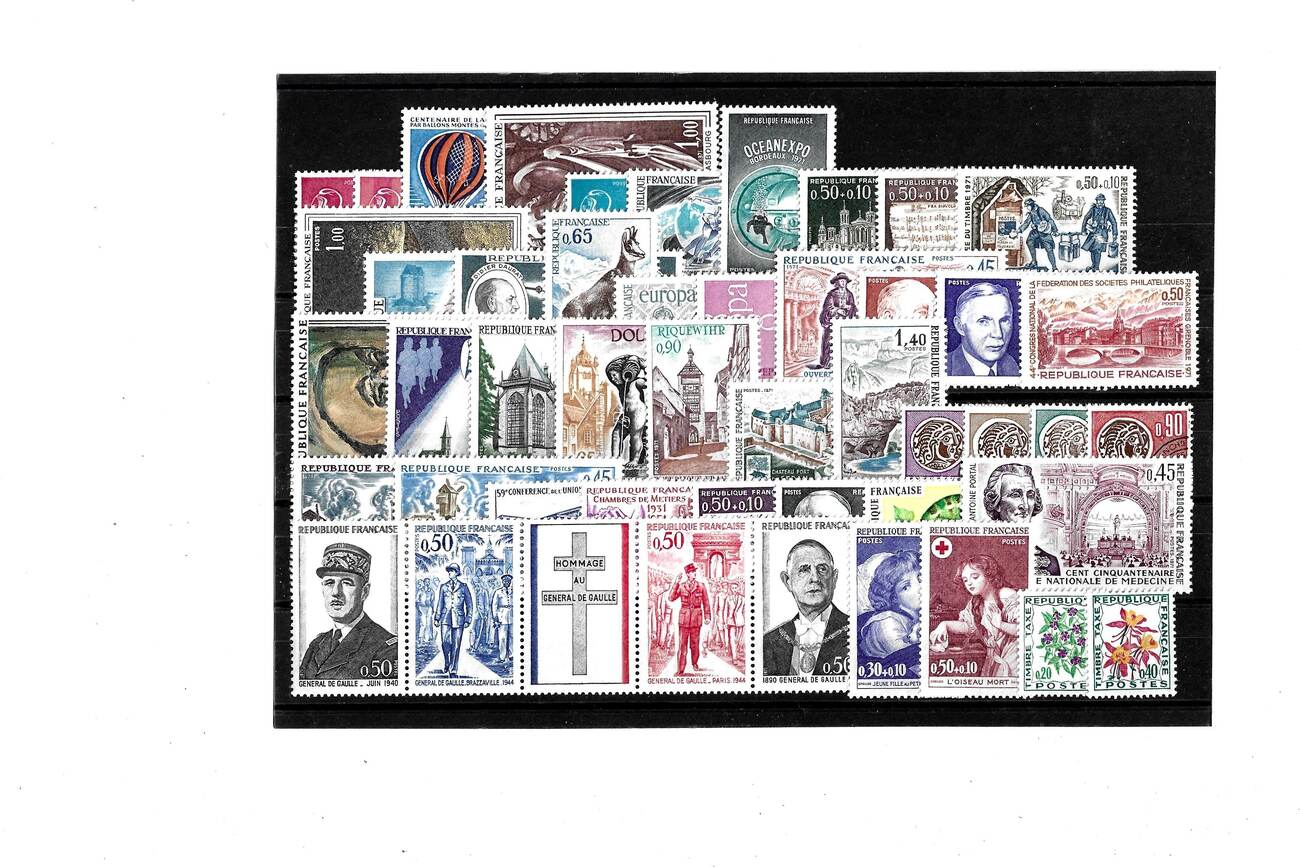 Frankreich Kat.Nr. (17351778) = Jahrgang 1971 kpl. Kat.Wert 36,80
