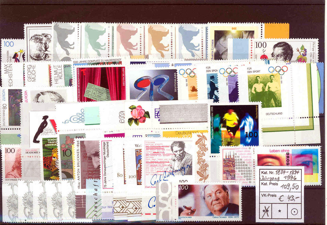 Sammler-Briefmarken Jahrgang 1968 Komplett – Postfrisch, Inkl. Block 4, Premium-Qualität