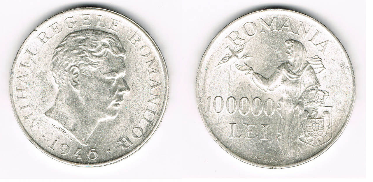 Rum nien 100 000 Lei 1946 Romania Kursm nze 100000 Lei Mihai I rum-nien-100-000-lei-1946-romania-kursm-nze-100000-lei-mihai-i