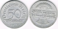 Weimarer Republik 50 Pfennig Weimar, Kursmünze 50 Pfennig 1922 D, J. 301