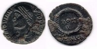 Römische Kaiserzeit - Iovianus Mittelbronze AE-Mittelbronze des Iovianus Rv: Kranz: VOT V, Abschnitt: HERACA