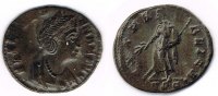 Römische Kaiserzeit - Helena Kleinfollis AE-Kleinfollis der Helena, Rv: Pax, PAX PVBLICA / TSE