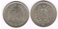 Kaiserreich 10 Pfennig Deutsches Kaiserreich (1871-1918), Kursmünze 10 Pfennig 1888 A! TOP-Erhaltung!