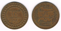 Tunesien 10 Centimes Tunesien 1912, Kursmünze 10 Centimes, sehr schön