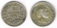 Niederlande 5 Cent Niederlade 1876, 5 Cent, Silber Kursmünze, Erhaltung siehe Scan!